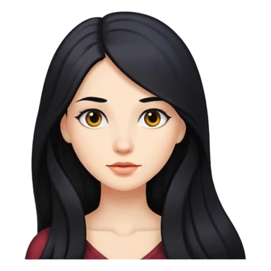 Female with black long hair sticker