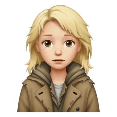 a homeless blonde woman sticker