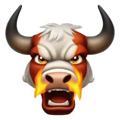 Angry bull flames sticker