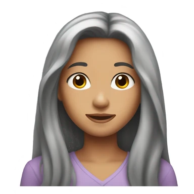 girl with long brunne hair sticker