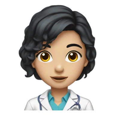 A beautiful black haired Solvak girl who studies anatomy sticker