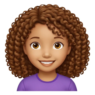5 year old blasian girl with brown curly hair sticker