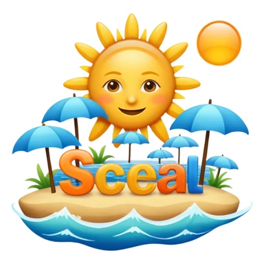 Scritta estate tutta colorata e in lettering con sole mare .. sticker