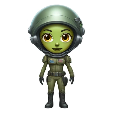 military alien female sticker