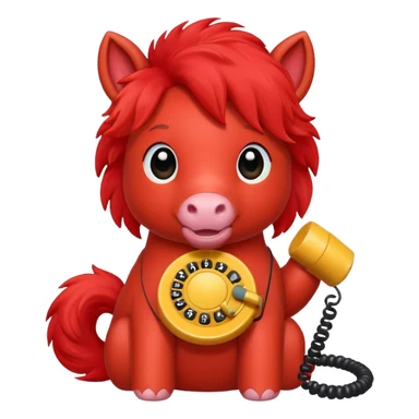 red Pony talking on the phone sticker