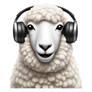 A sheep wearing headphones and DJing at a party sticker