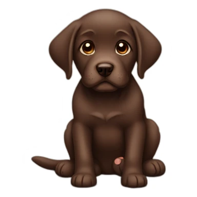 cute sad puppiebchocolate labrador sticker