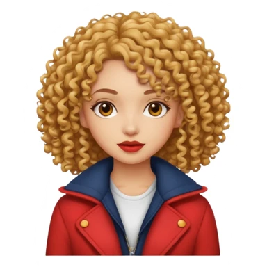 Stylish curly girl sticker