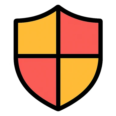 shield icon, lineal color icon with black outlines, simple and bold, modern look sticker