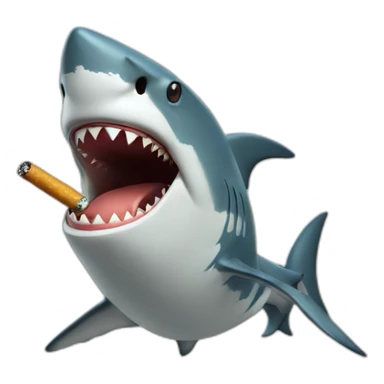 Shark smoking cigarette sticker