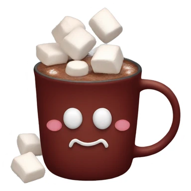 dark red mug with hot cocoa and marshmallows in it sticker