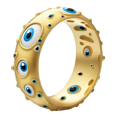 very thin gold bangle ring studded with eyeballs sticker