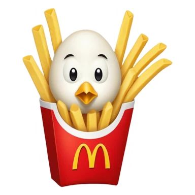 Bird eating McDonald's sticker
