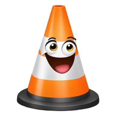 Cute traffic cone sticker