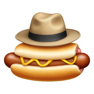 Hot dog wearing a hat sticker