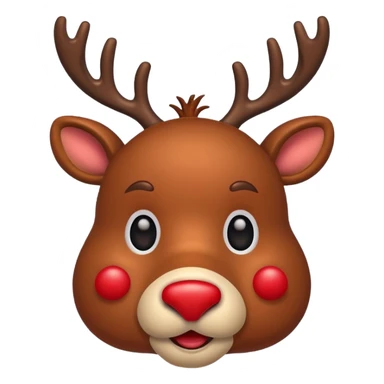 Christmas reindeer face simple sticker