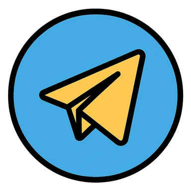 telegram logo icon in color outline style sticker
