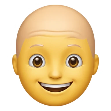 Bald emoji but with one strand of hair poking out the top  sticker