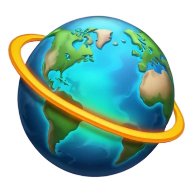 Planet with trending line and black background sticker