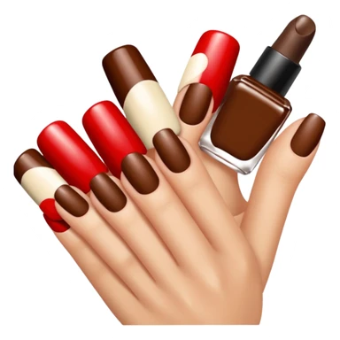 💅🏼 comme cet émoji, mais les ongles et le vernis en marron sticker