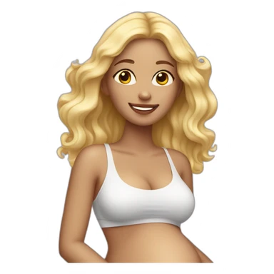 adorable pregnant blond full body women with beach-wave-hair sticker