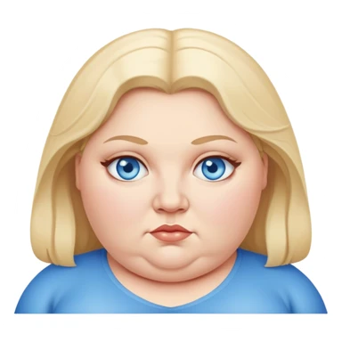 Obese white woman with blue eyes sticker