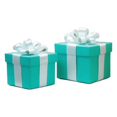 Tiffany blue Christmas gifts under a white Christmas tree  sticker