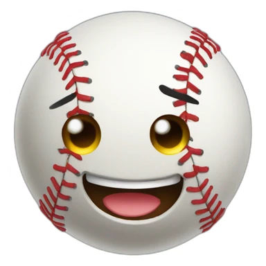 baseball hapy face sticker