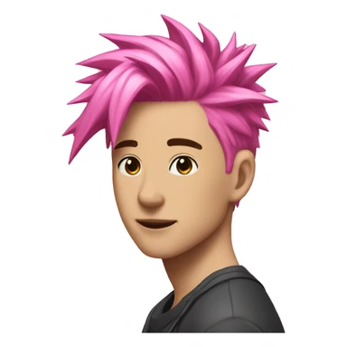 Gorpcore pink short spike hair male sticker