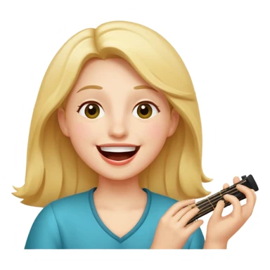 whimsical person joyfully singing larila with musical notes and big smile carefree silly mood sticker