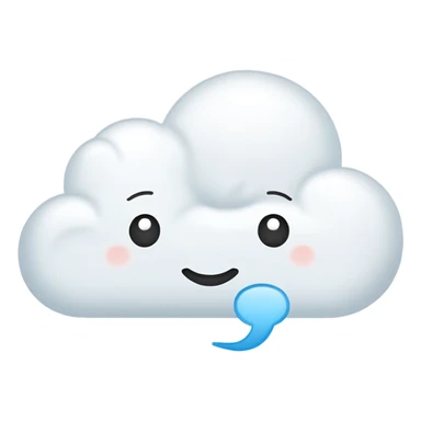 soft cloud shape thought bubble, empty, simple cartoon style emoji sticker