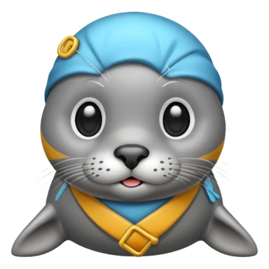 cute dump seal, tilt head sticker