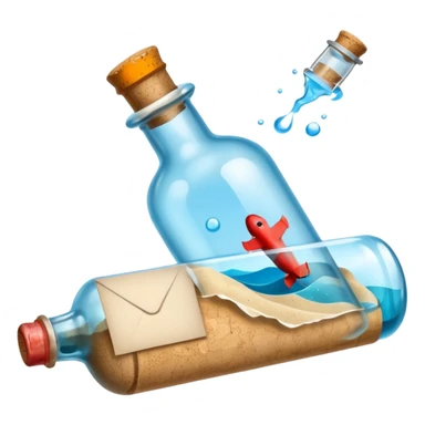 Message letter in Bottle sticker