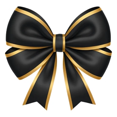 Black bow with golden outer line sticker