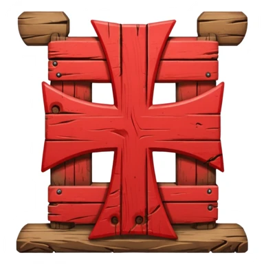 A red scarlet cross sticker