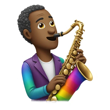 Man playing rainbow saxophone  sticker