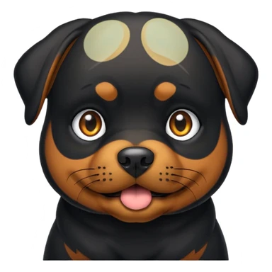 Crie um emoji de um cachorro rottweiler preto sticker