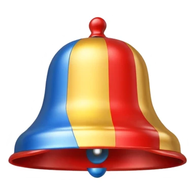 alert bell icon with colors of the Ecuador flag sticker