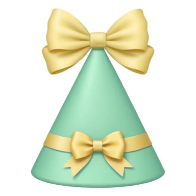 birthday hat with a bow, pastel yellow and mint green colors sticker
