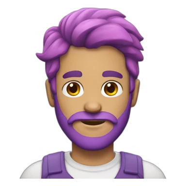 man with purple hair and pink beard sticker