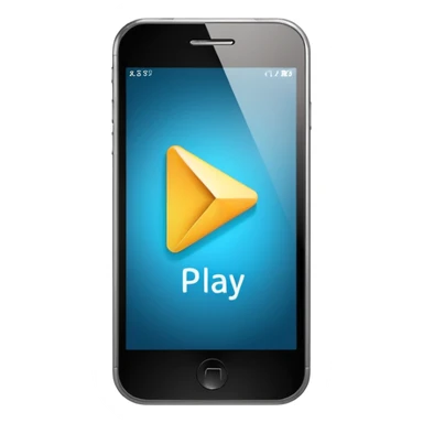 smartphone with a play button and AI letters sticker