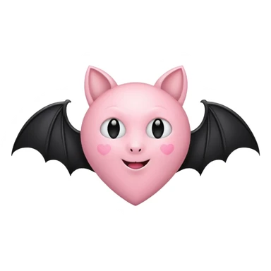 Light pink heart with a black bat sticker