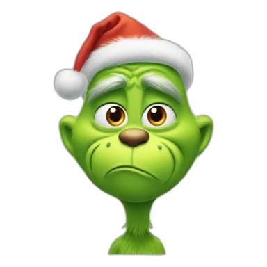 Grinch greeting with his hand on head sticker