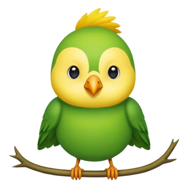 A love bird with color green and his head yellow  sticker
