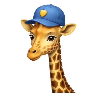 Giraffe wearing a cap sticker