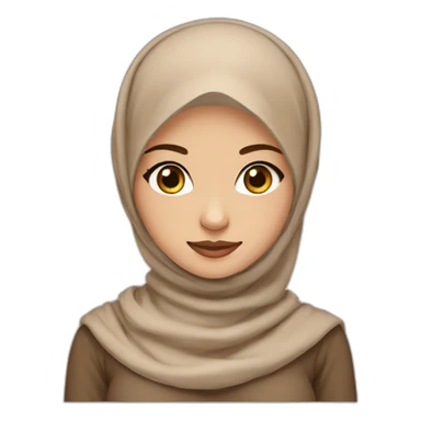 Fair skin hijab woman, nude colour hijab and light brown dress sticker