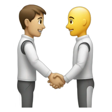 Ai and Human Shaking Hand sticker