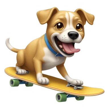 dog eating noodles on a skate board sticker