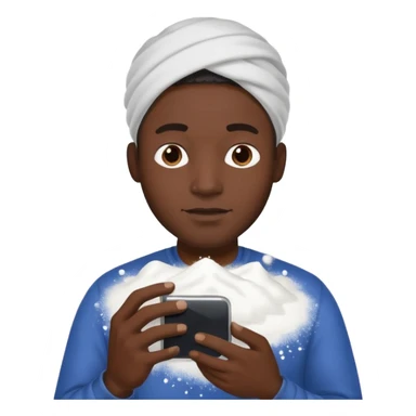 black man holding a phone with three lines of coke on it horizontally  sticker