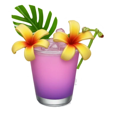 Tropical drink flower sticker